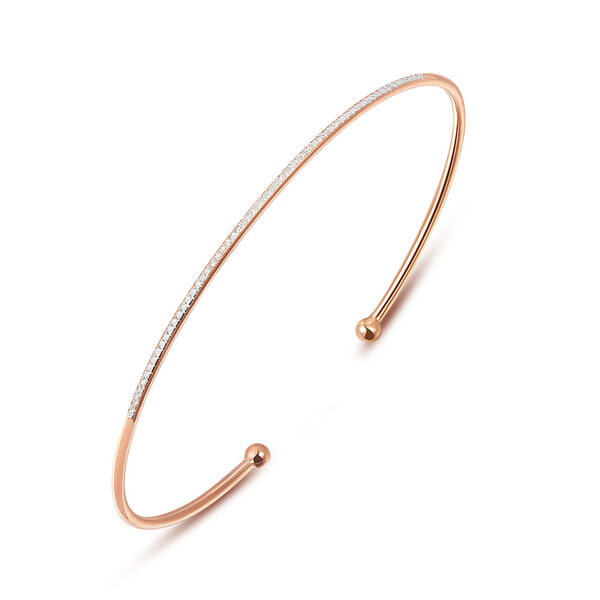 Armreif Circle mit Diamanten, 18 Karat Rosegold