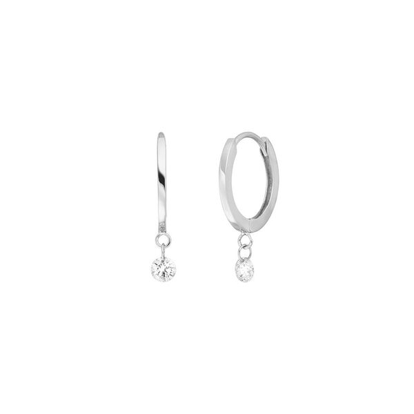 Creole PURE mit Diamanten, 18 Karat Wei�gold