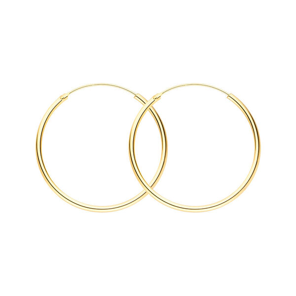 Creole Rund L, 40mm, 14 Karat Gelbgold