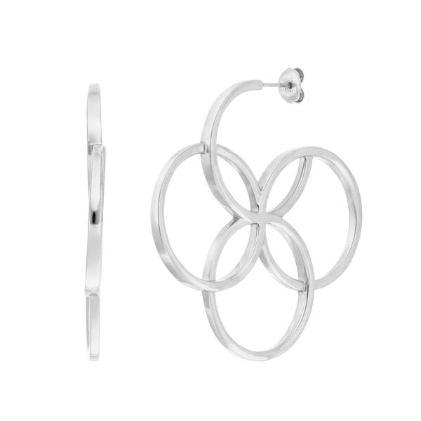 Creolen Clover Charm, gro�, 925 Sterlingsilber