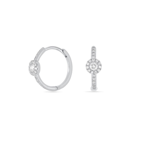 Creolen Pave II, 14 Karat Wei�gold