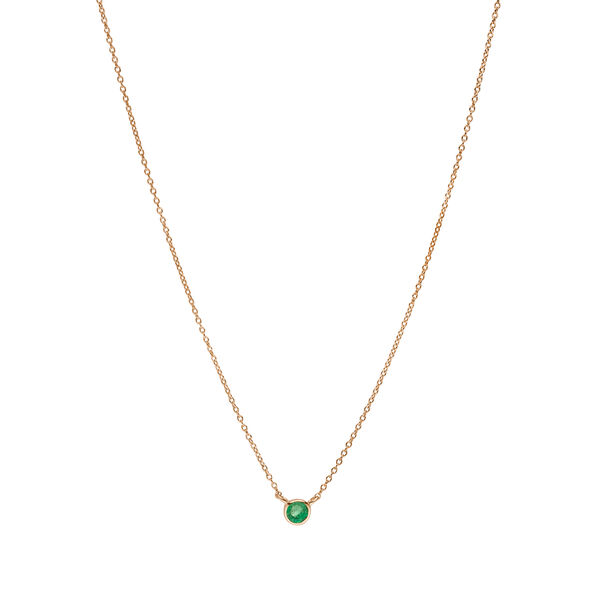 Halskette Smaragd, 14 Karat Rosegold 