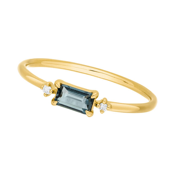 Ring London Blue Topaz, 14 Karat Gelbgold 