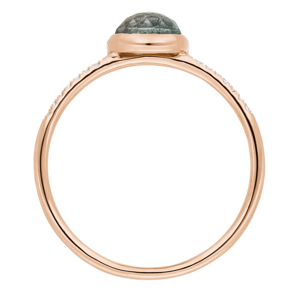 Ring Labradorit mit Diamanten, 14 Karat Rosegold 