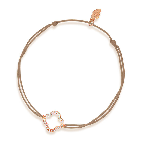 Freundschaftsarmband Kleeblatt mit Diamanten, 18 Karat Rosegold