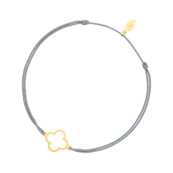 Fu�b�ndchen GENTLE CLOVER, 14 K Gelbgold, Grau
