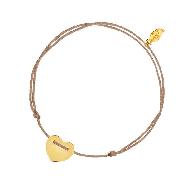 Fu�b�ndchen Herz, Gelbgold vergoldet, Beige