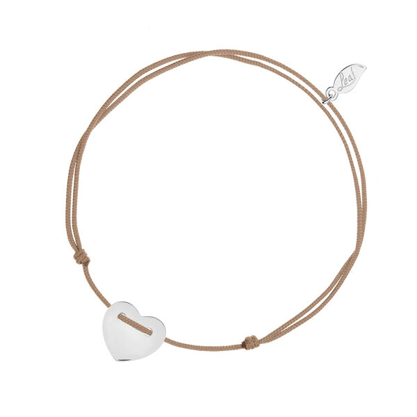 Fu�b�ndchen Herz, Silber, Beige