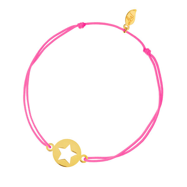 Fu�b�ndchen STAR, 14 K Gelbgold, Neonpink