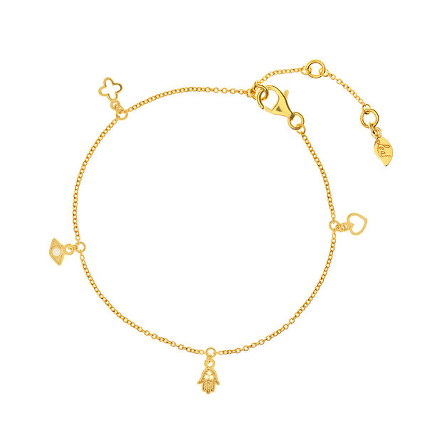 Fu�kette Charms, Gelbgold vergoldet