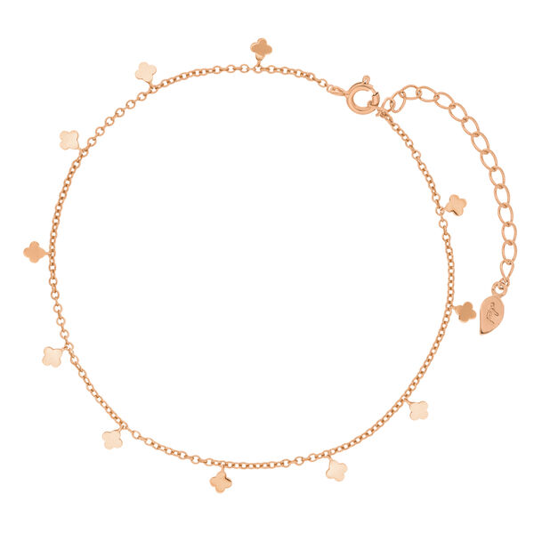 Fu�kette Clover, 18 Karat Rosegold vergoldet