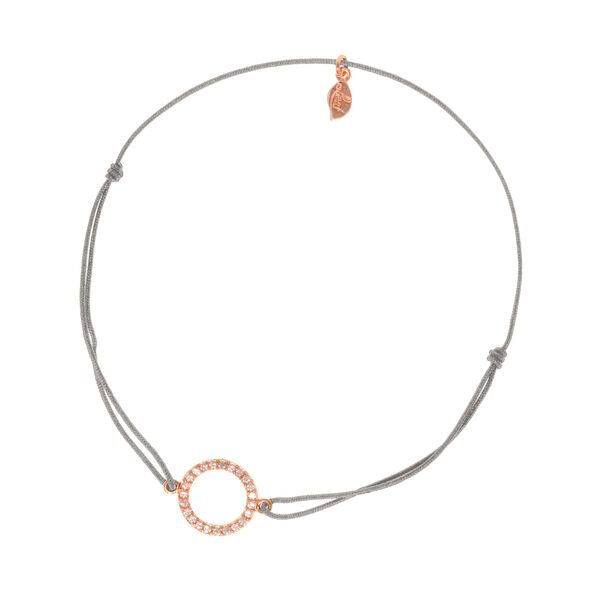 Gl�cksarmb�ndchen Circle Zirkonia, Ros�gold vergoldet, Grau
