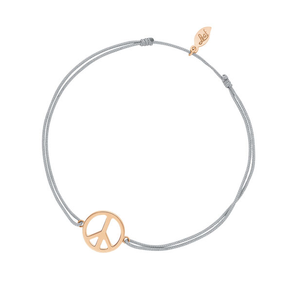 Gl�cksarmband PEACE, 18 K Rosegold vegoldet, Grau
