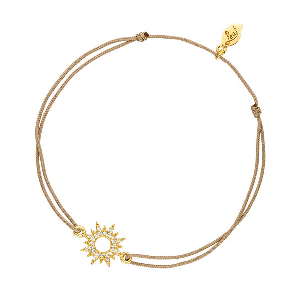 Gl�cksarmband SPARKLING SUN, 18 K Gelbgold vergoldet, Beige