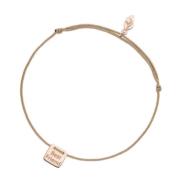 Gl�cksb�ndchen Best Friend, 18 K Rosegold vergoldet, Beige