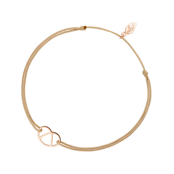 Gl�cksb�ndchen Brezn, 18 K Rosegold vergoldet, Beige