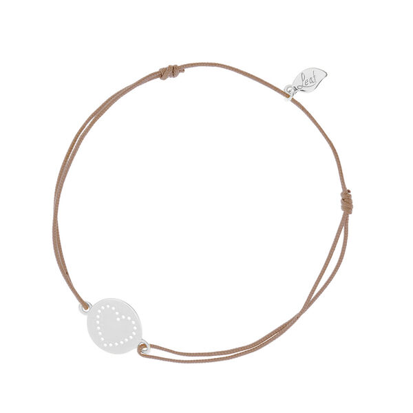 Gl�cksb�ndchen Disc HEART, Silber, Beige