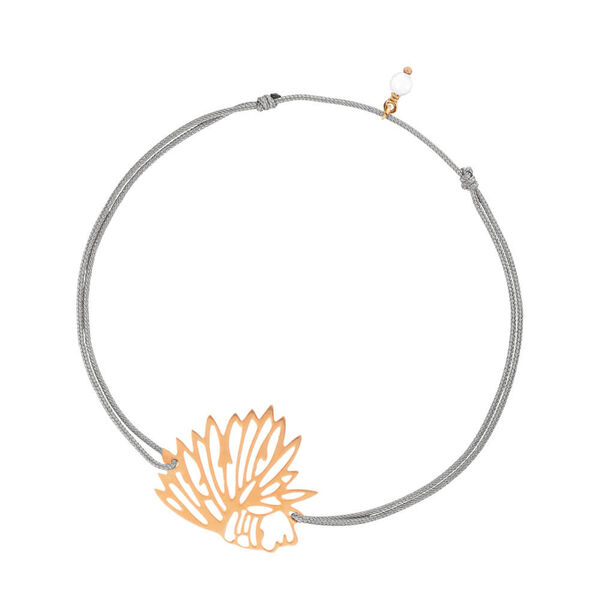 Gl�cksb�ndchen Ethno, 18 K Rosegold, Grau