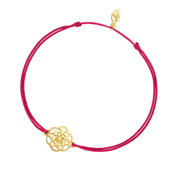 Gl�cksb�ndchen Flower of Life, 18K Gelbgold vergoldet, Fuchisa