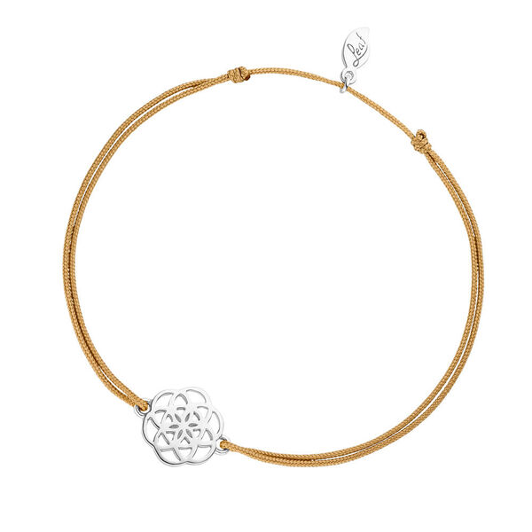 Gl�cksb�ndchen Flower of Life, 925 Sterlingsilber, Beige