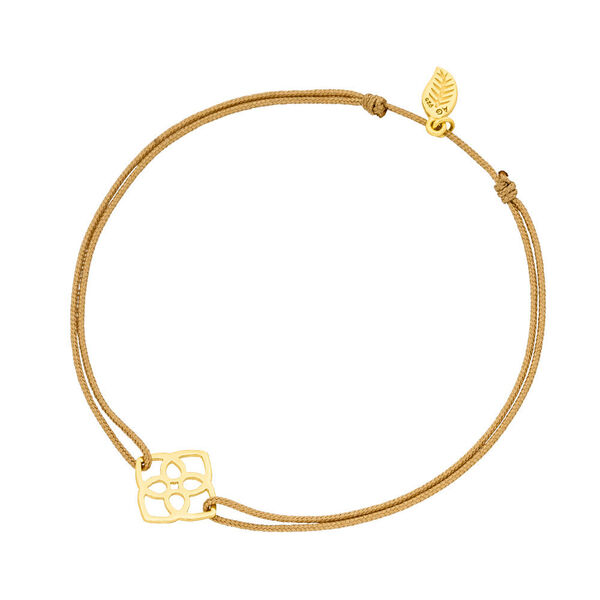Gl�cksb�ndchen Heart Flower, 18 K Gelbgold vergoldet, Beige