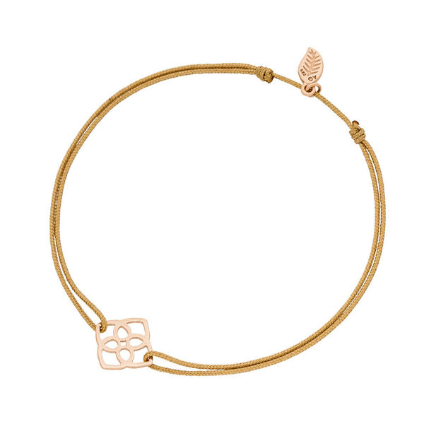 Gl�cksb�ndchen Heart Flower, 18 K Rosegold vergoldet, Beige