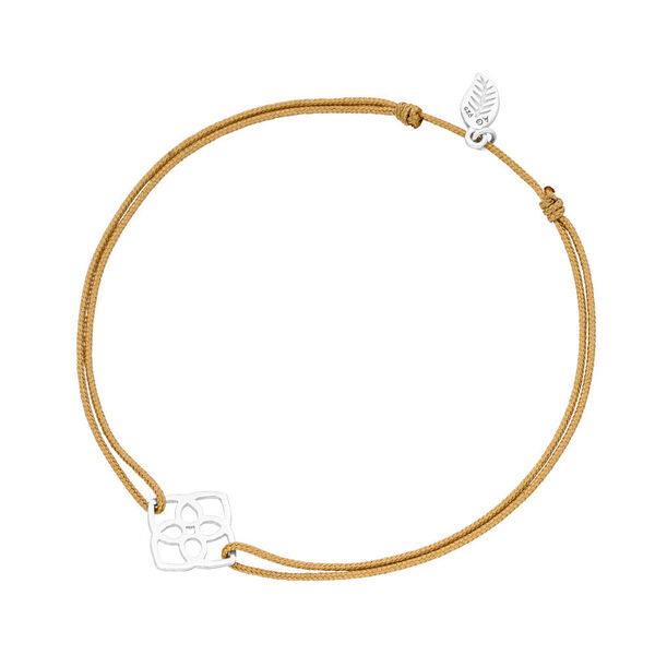 Gl�cksb�ndchen Heart Flower, 925 Sterlingsilber, Beige