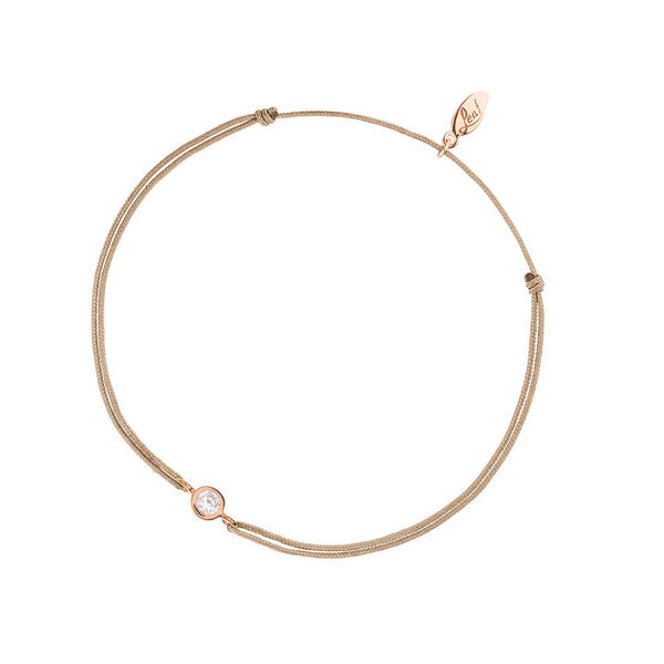 Gl�cksb�ndchen Pure, 18 K Rosegold vergoldet, Beige