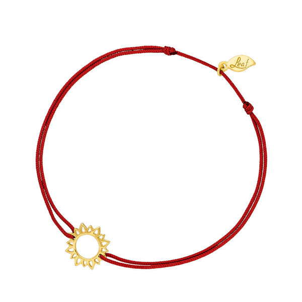 Gl�cksb�ndchen Sun Flower, 18 K Gelbgold vergoldet, Rot