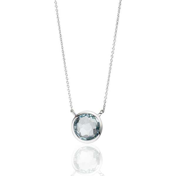 Halskette Blauer Topas, 14 Karat Wei�gold