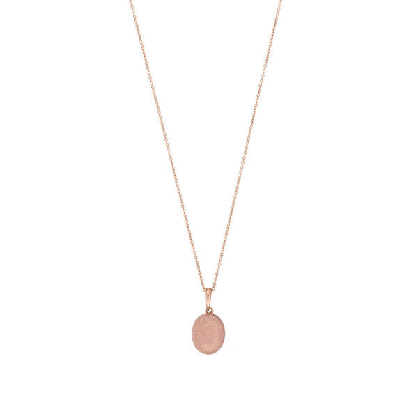 Halskette Cabochon II, 14 Karat Rosegold, Rosenquarz