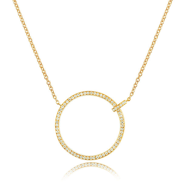 Halskette Circle Gro� mit Diamanten, 18 Karat Gelbgold