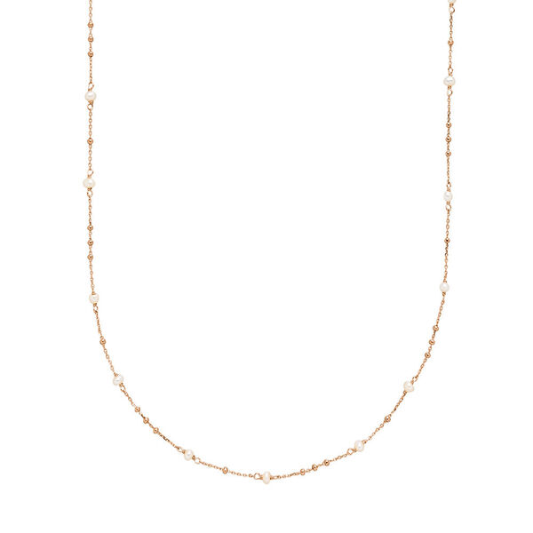 Halskette Flying Gems, Perle, 90cm, 18 Karat Rosegold vergoldet