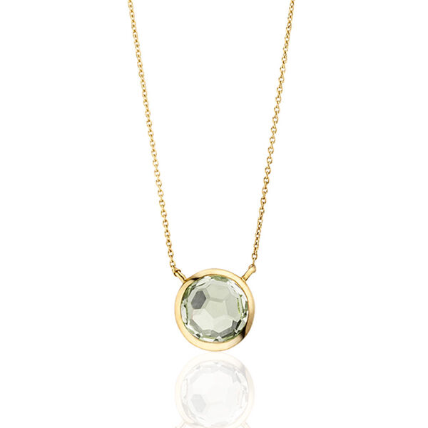 Halskette Gr�ner Amethyst, 14 Karat Gelbgold