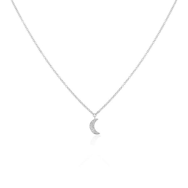 Halskette Halbmond, 18 Karat Wei�gold