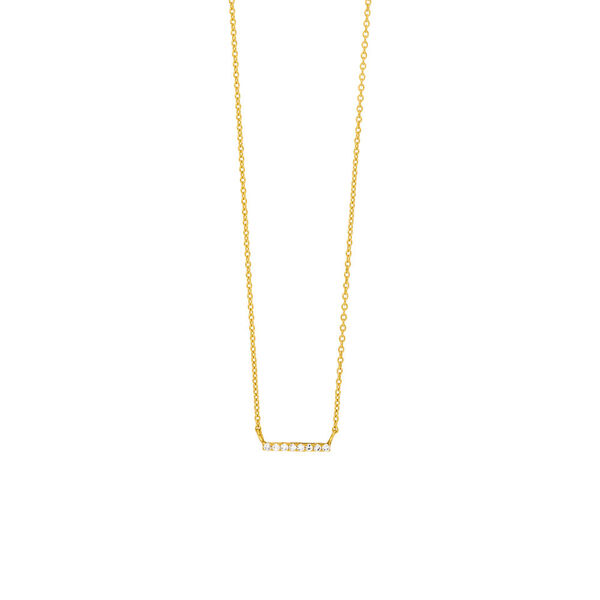 Halskette Horizontal Bar, Diamant, 14 Karat Gelbgold