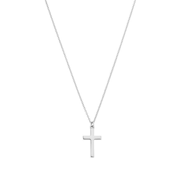 Halskette Kreuz, 14 Karat Wei�gold