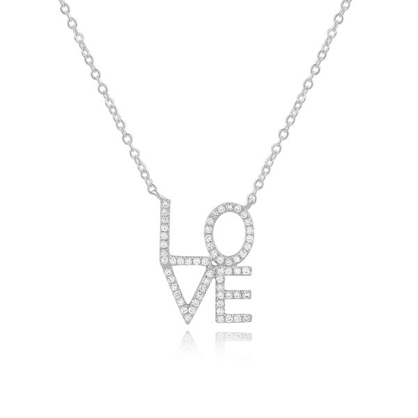 Halskette Love mit Diamanten, 18 Karat Wei�gold