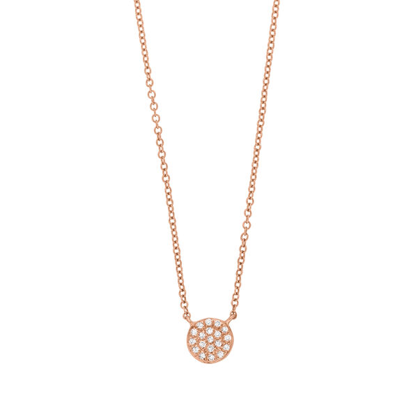 Halskette Pav� mit Diamanten, 18 Karat Rosegold