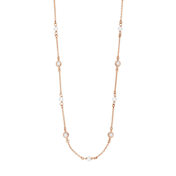 Halskette Pure mit S��wasserzuchtperlen, 18 Karat Rosegold vergoldet