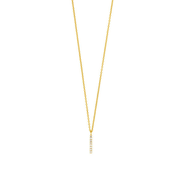 Halskette Small Bar, Diamant, 14 Karat Gelbgold
