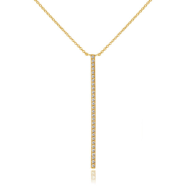 Halskette Bar Diamanten, 18 Karat Gelbgold