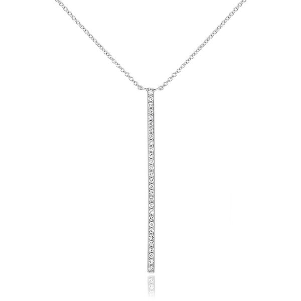 Halskette Bar Diamanten, 18 Karat Wei�gold