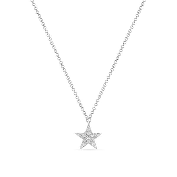 Halskette Stern mit Diamanten, 18 Karat Wei�gold