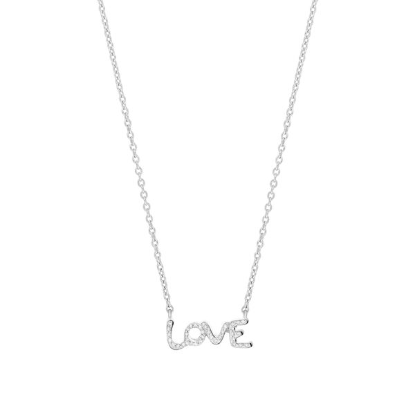 Halskette TINY LOVE mit Diamanten, 14 Karat Wei�gold