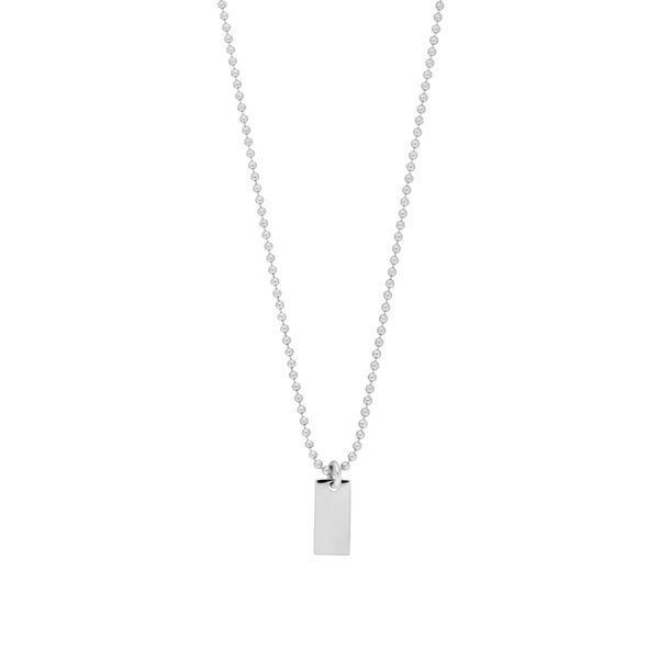 Halskette Tiny Dog Tag, 14 Karat Wei�gold