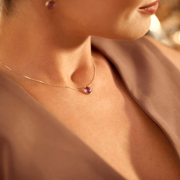 Halskette Amethyst, 14 Karat Gelbgold 