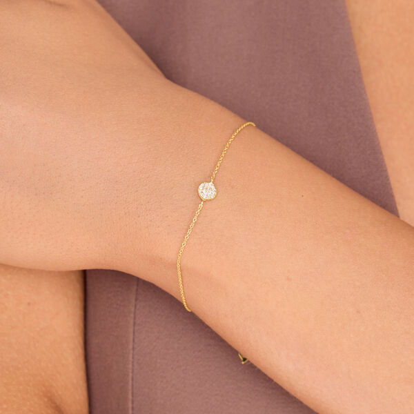 Armkette Pav� mit Diamanten, 18 Karat Gelbgold 