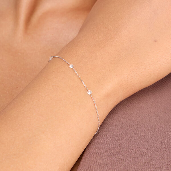 Armkette PURE Triple Diamant, 18 Karat Wei�gold 