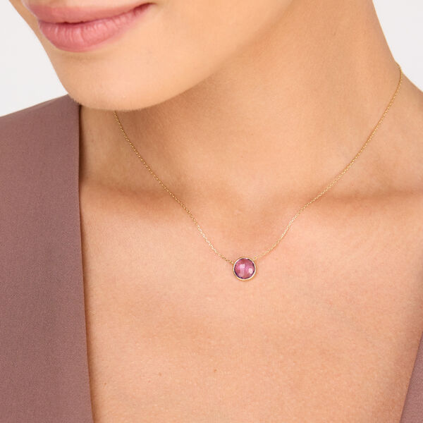 Halskette Amethyst, 14 Karat Gelbgold 